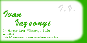 ivan vazsonyi business card